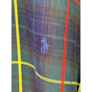 Polo Ralph Lauren Mens 3XLT Plaid Button Down Shirt Navy Green Red Cotton Tall